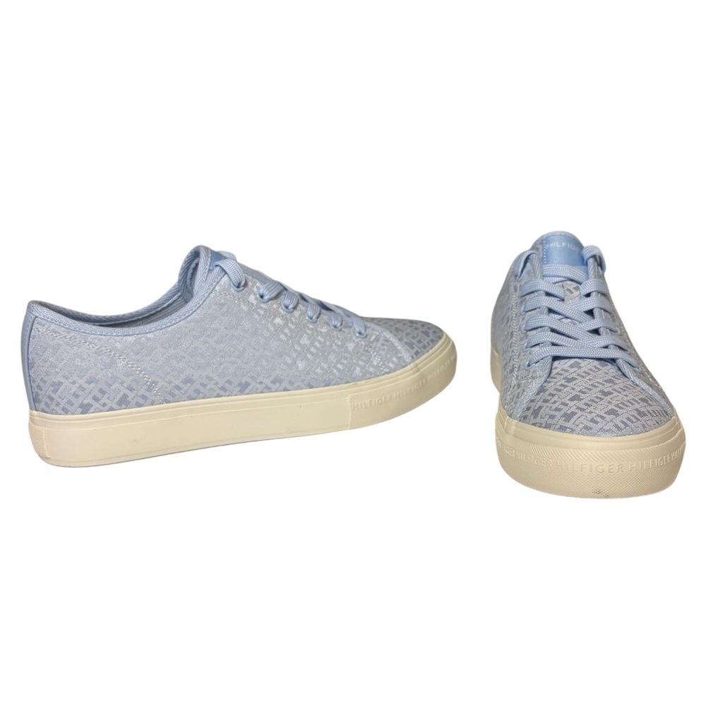 Tommy Hilfiger Light Blue and Cream Sneakers - Picture 3 of 9